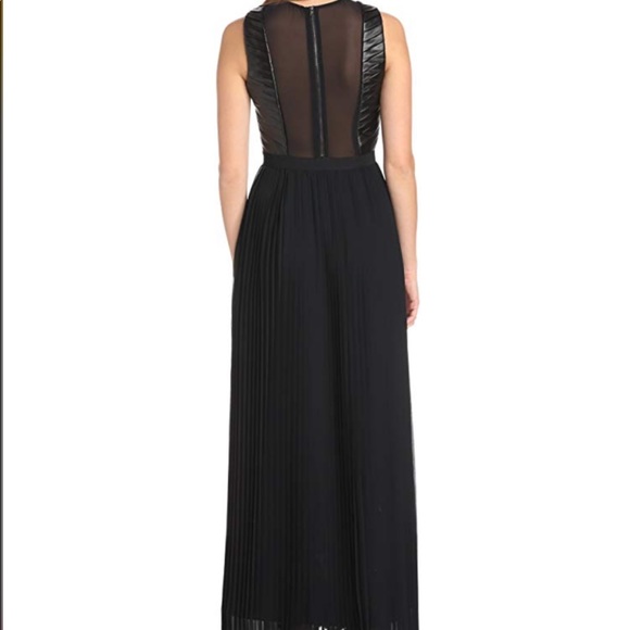 Cynthia Steffe Florence Leather Chiffon Maxi Dress - Picture 7 of 11